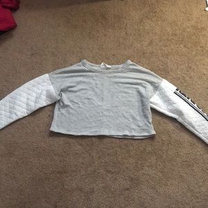 Grey sweater crop top